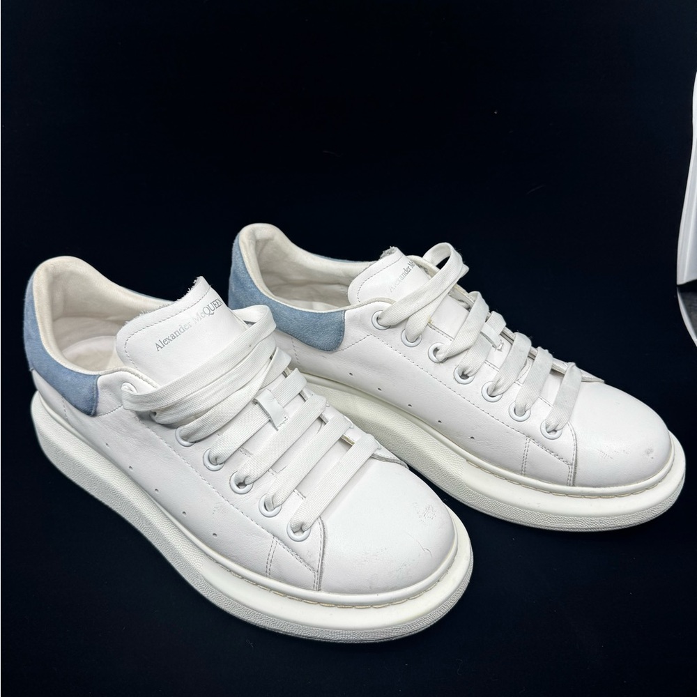 Alexander McQueen, size 44 men's, White and Blue Sneakers